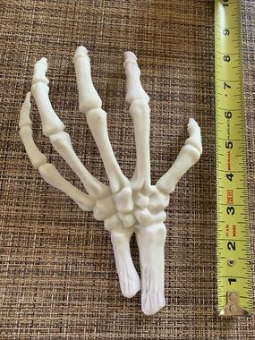Skeleton Hand Accessory Halloween Seasonal Decor 8.5” Resin Hard Plastic